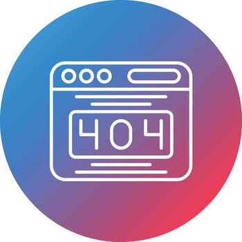 icono de fondo de círculo degradado de línea de error 404 vector