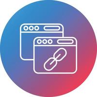 Backlink Line Gradient Circle Background Icon vector