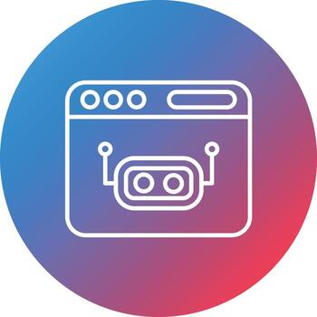 icono de fondo de círculo degradado de línea de bot vector