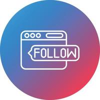 Do Follow Line Gradient Circle Background Icon vector