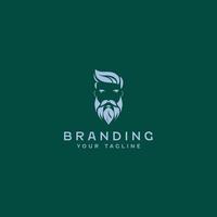 Beared Man Logo Design Template vector