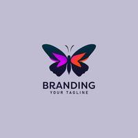 hermosa plantilla de diseño de logotipo de mariposa vector