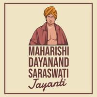 maharishi dayanand saraswati jayanti vector