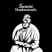 swami vivekananda jayanti ilustración vectorial vector