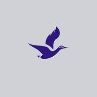 Flying Duck Minimal Logo Design Template vector