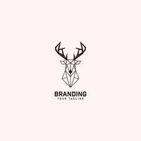 Geometric Deer Logo Design Template vector