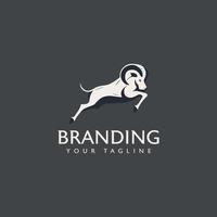 Running Goat Logo Design Template vector