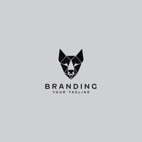 Geometric Dog Face Logo Design Template vector