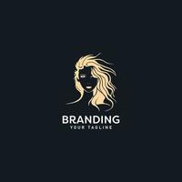 Flying Woman hair Logo Design Template vector