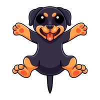 dibujos animados lindo pequeño perro rottweiler vector