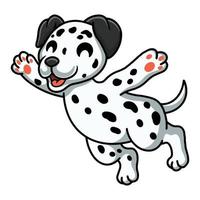 Cute dalmatian dog cartoon jumping vector