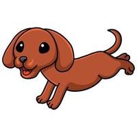 Cute dachshund dog cartoon running vector