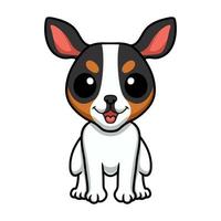 Cute rat terrier dog cartoon vector