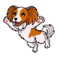 lindo, papillon, perro, caricatura, posar vector