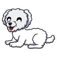 Cute bichon frise cartoon laying down vector