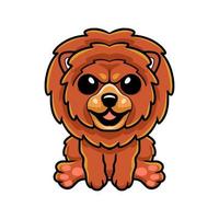 dibujos animados lindo pequeño perro león vector