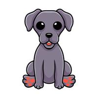 lindo, weimaraner, perro, caricatura, sentado vector