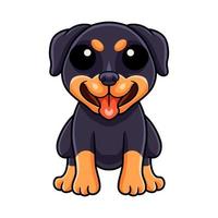 Cute little rottweiler dog cartoon vector