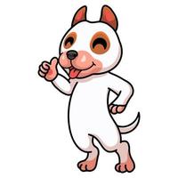 Cute bully kutta cartoon giving thumb up vector