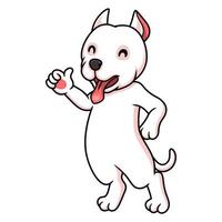 Cute dogo argentino dog cartoon giving thumb up vector