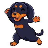 Cute dashund dog cartoon walking vector