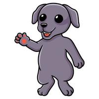 Cute weimaraner dog cartoon waving hand vector