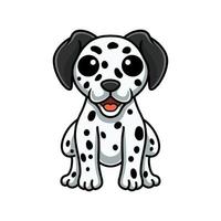 Cute dalmatian dog cartoon sitting vector