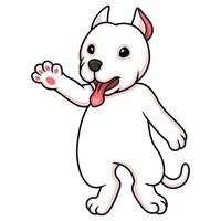 Cute dogo argentino dog cartoon waving hand vector