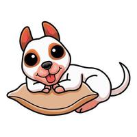 Cute bully kutta cartoon on the pillow vector