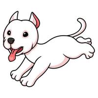 lindo dogo argentino perro dibujos animados corriendo vector