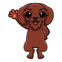 Cute pudelpointer dog cartoon waving hand vector