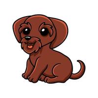 Cute pudelpointer dog cartoon sitting vector