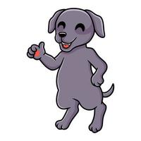 Cute dibujos animados de perro weimaraner dando pulgar hacia arriba vector