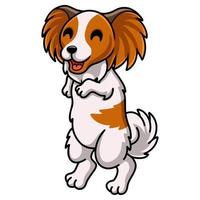 Cute papillon dog cartoon standing vector