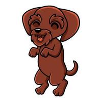 Cute pudelpointer dog cartoon standing vector