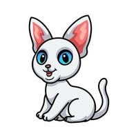 Cute devon rex cat cartoon sitting vector