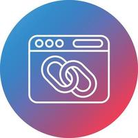 icono de fondo de círculo degradado de línea de hipervínculo vector