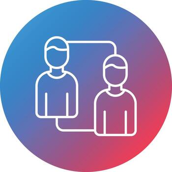 Referral Line Gradient Circle Background Icon vector