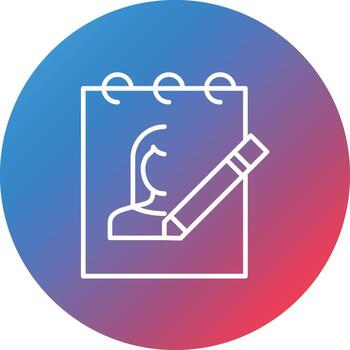 Sketching Line Gradient Circle Background Icon vector