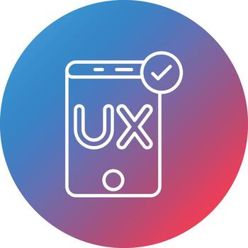 icono de fondo de círculo degradado de línea de experiencia de usuario vector