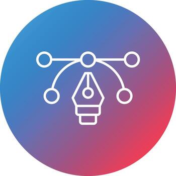 Flat Design Line Gradient Circle Background Icon vector