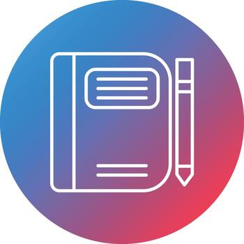 diario estudio línea gradiente círculo fondo icono vector