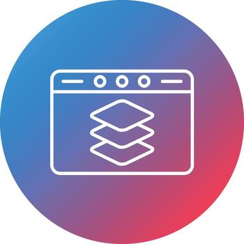 Full Stack Developer Line Gradient Circle Background Icon vector
