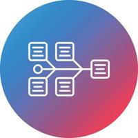 Fishbone Diagram Line Gradient Circle Background Icon vector