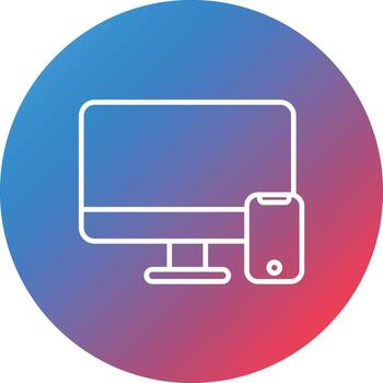 icono de fondo de círculo degradado de línea de diseño web receptivo vector