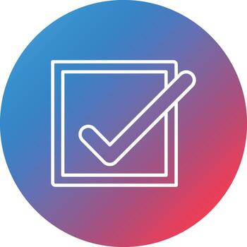 casilla de verificación línea degradado círculo fondo icono vector