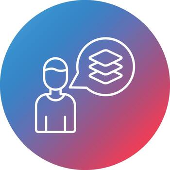 icono de fondo de círculo degradado de línea de diseñador de pila completa vector