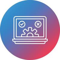 Qa Testing Line Gradient Circle Background Icon vector