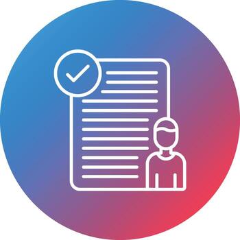 icono de fondo de círculo de gradiente de línea de prueba de usuario basado en tareas vector