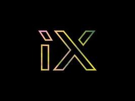 IX Letter Logo With Colorful Rainbow Texture Vector. Pro vector